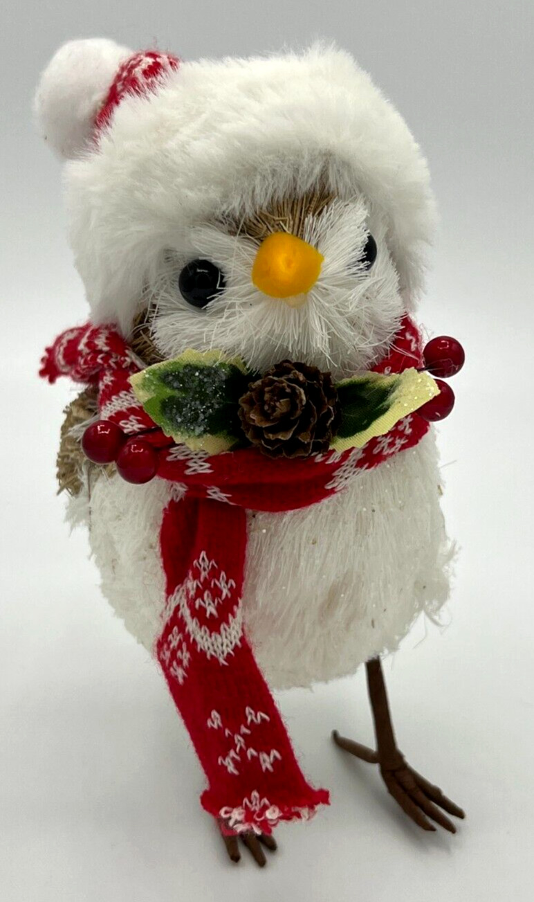 Christmas Decoration Winter Fabric and Wood Bird Whimsical 7\