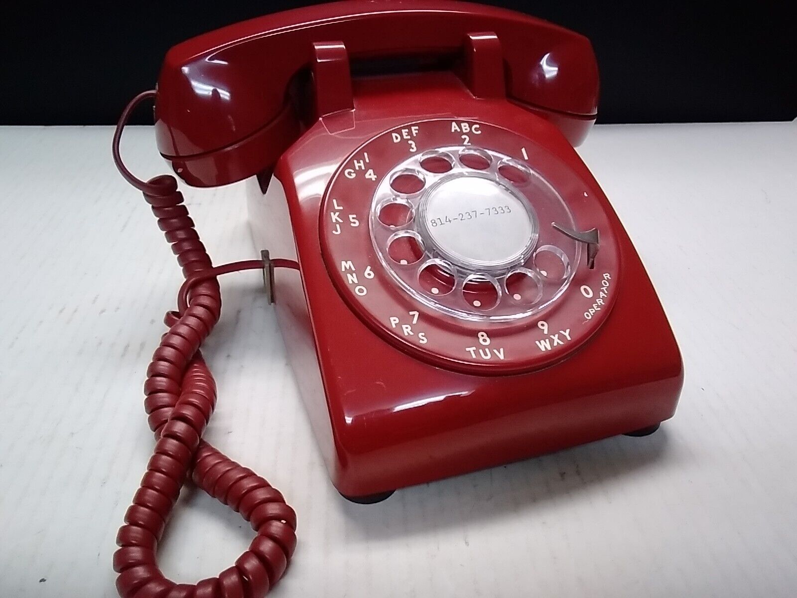 Vintage AT&T Red Rotary Dial Phone 500 DM
