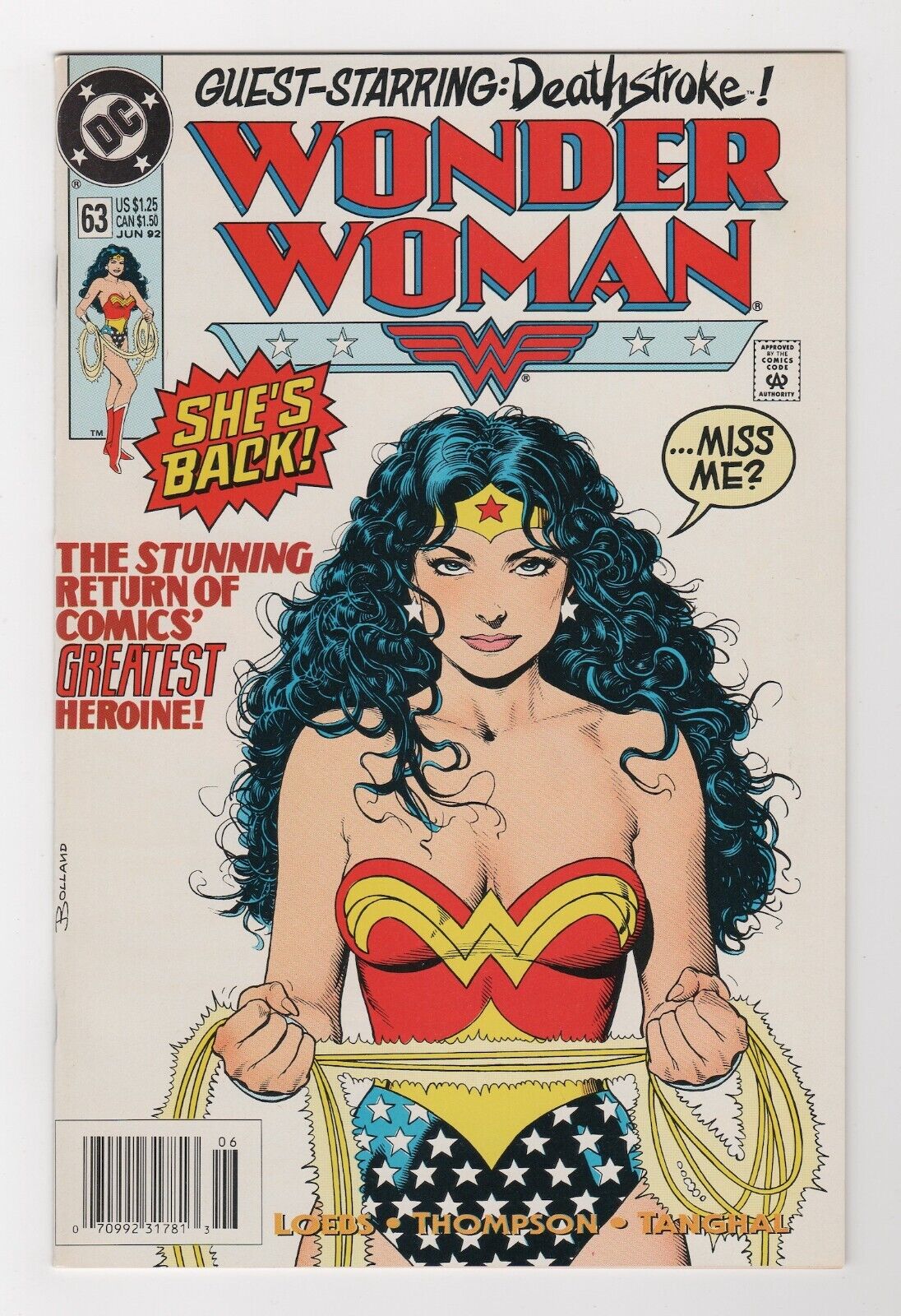 Wonder Woman #63 Newsstand Bolland Cover