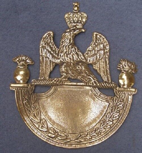 British GR1812 Era Napoleonic shako Helmet plate pressed brass