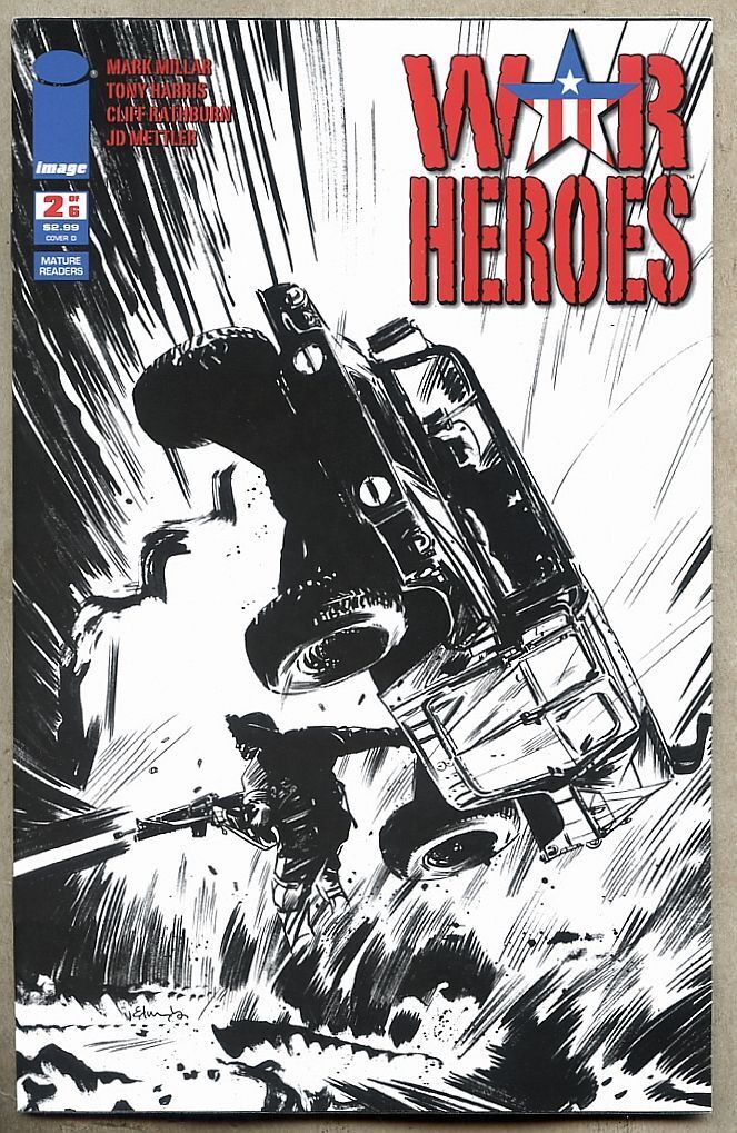War Heroes #2-2008-fn/vf 7.0 Mark Millar / Tommy Lee Edwards B&W variant cover 