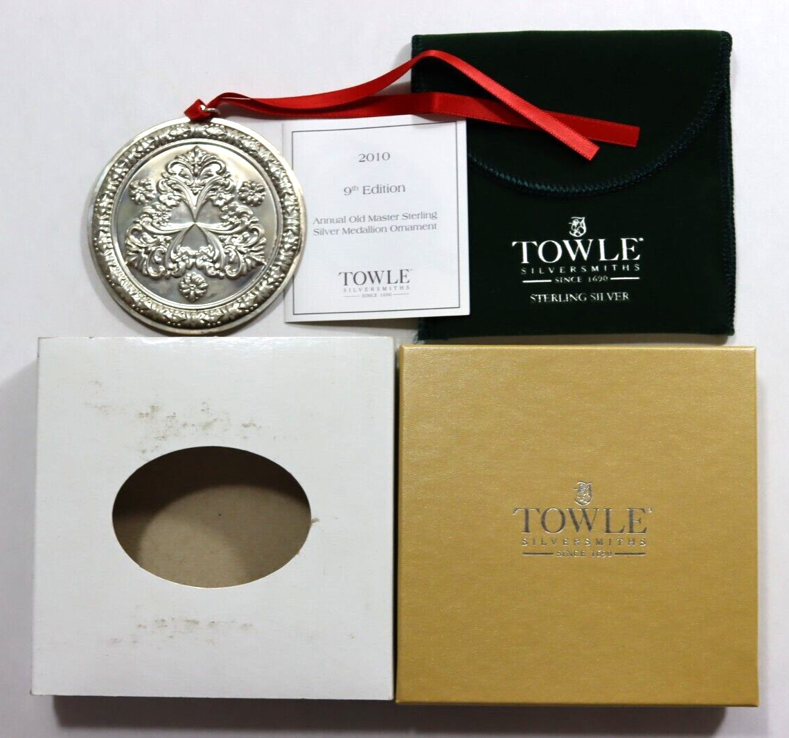 Towle Old Master Annual Sterling Medallion Ornament 2010 USED