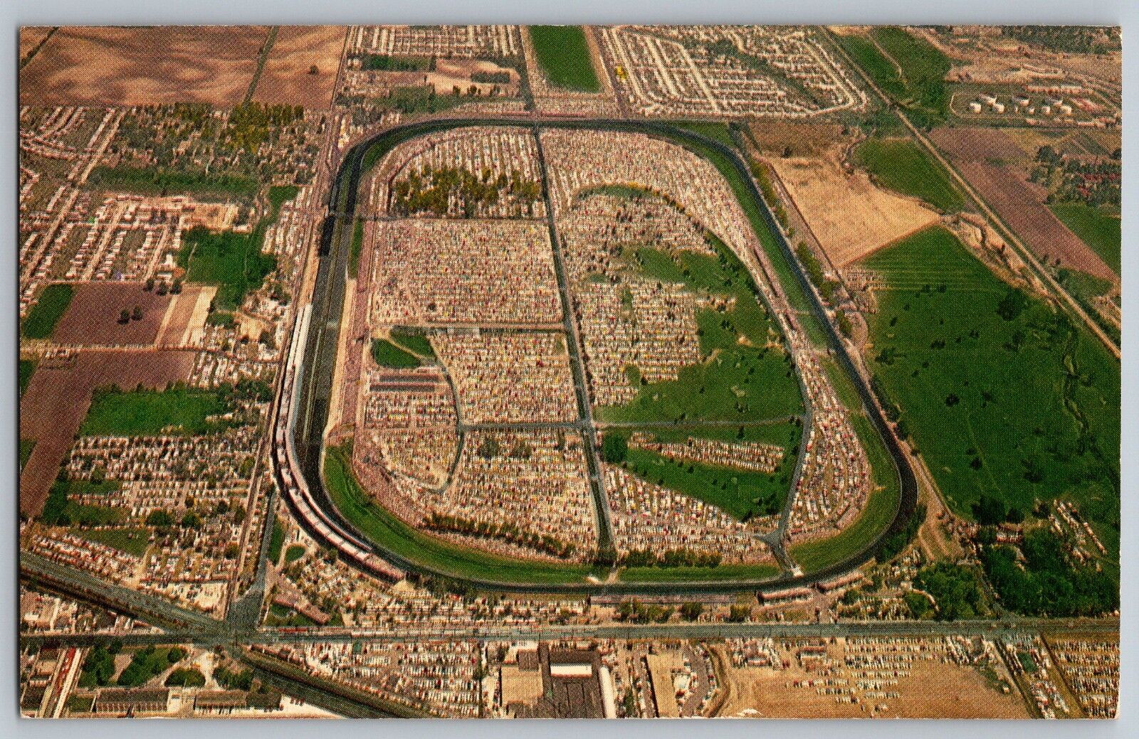 Indianapolis, IN - Aerial View Indianapolis Motor Speedway - Vintage Postcard