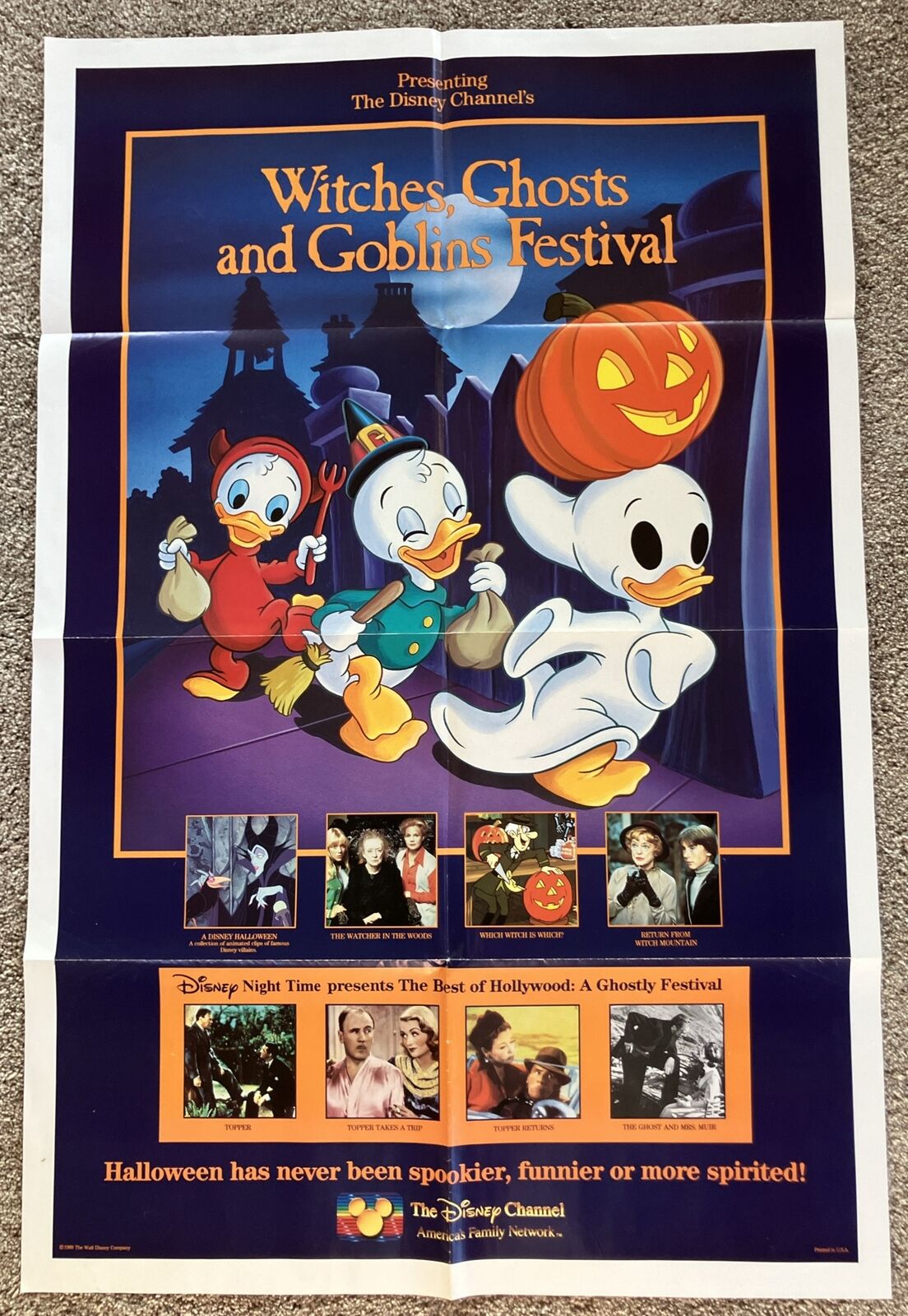 SALE Rare 1988 Witches, ghost and goblins festival box office promotional poster