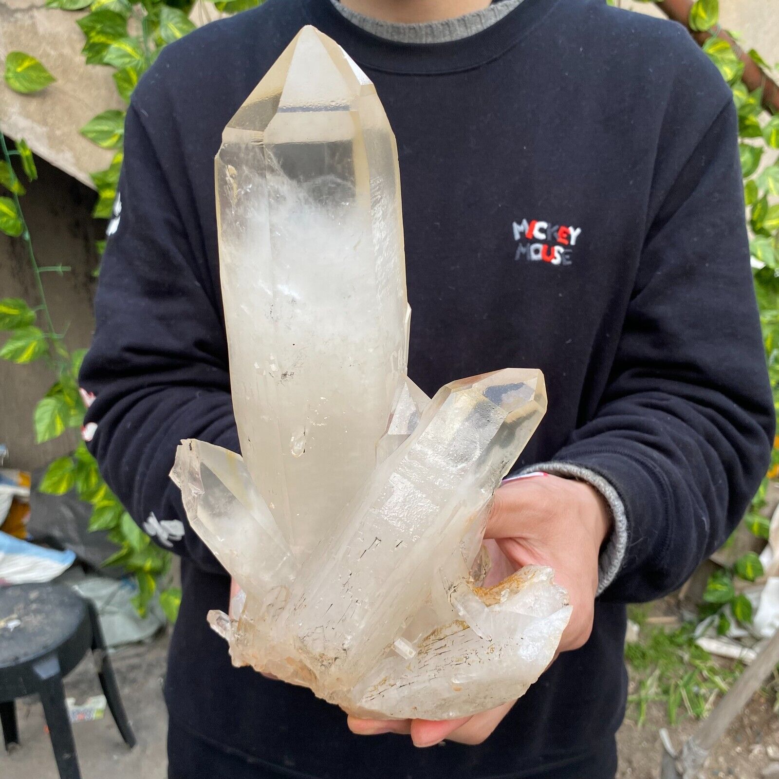 5.4LB Natural Clear White Quartz Crystal Cluster Rough Specimen Healing Stone