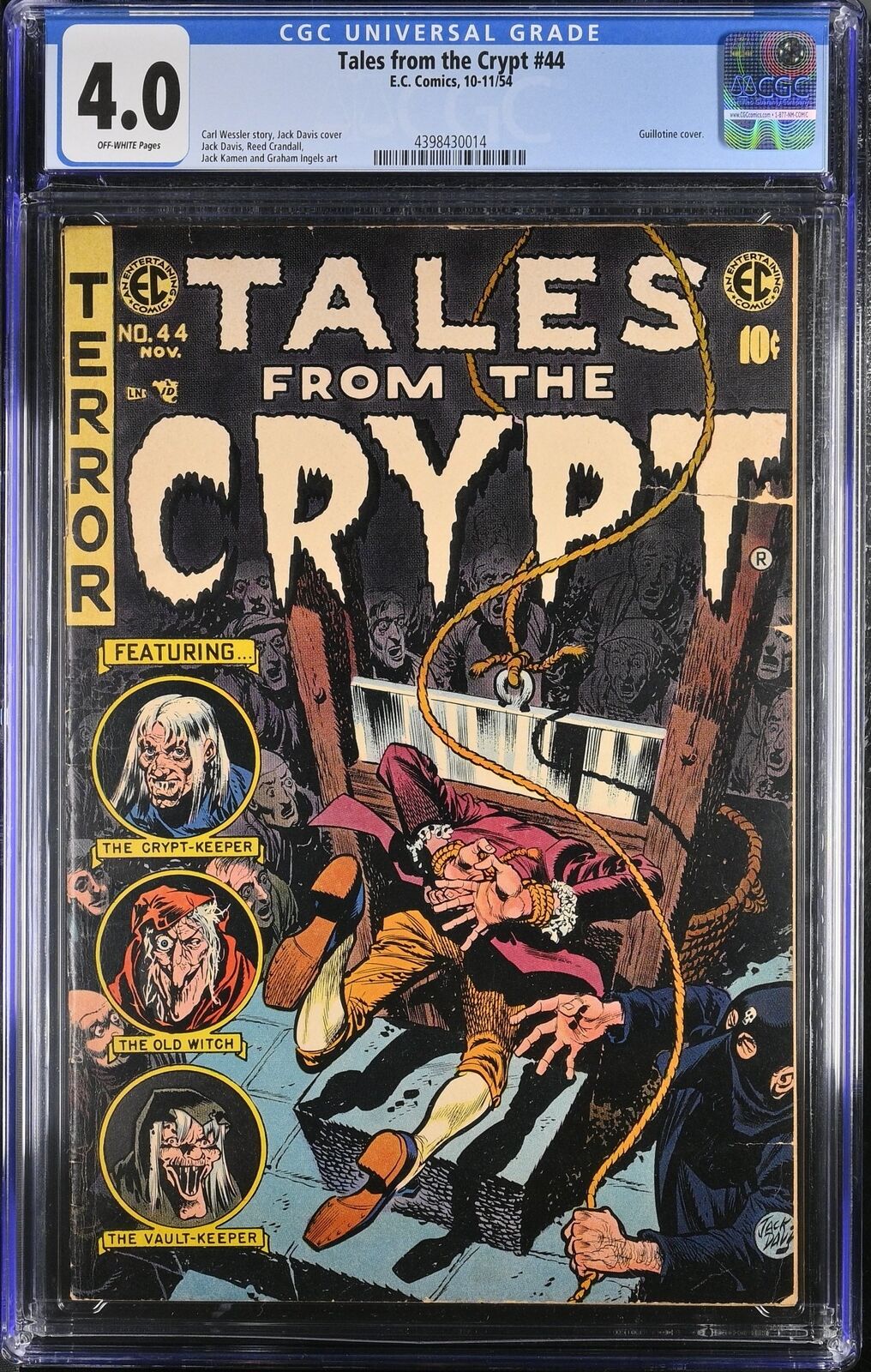 Tales From The Crypt #44 CGC VG 4.0 Off White Jack Davis Art Pre-Code Horror