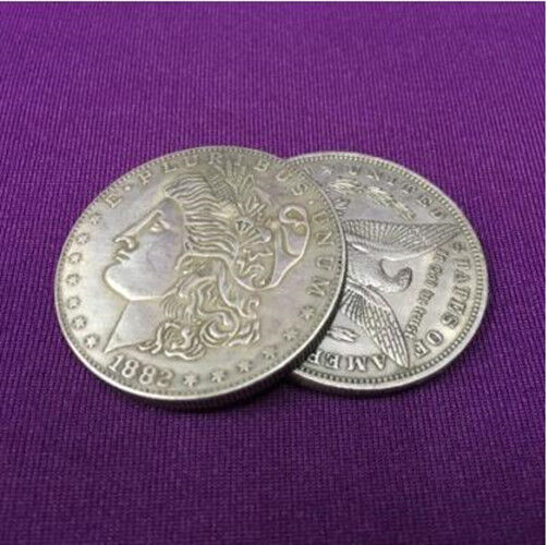 Super Flipper Coin Morgan Dollar Amazing Coin Magic Tricks,Gimmick,Close Up,Fun
