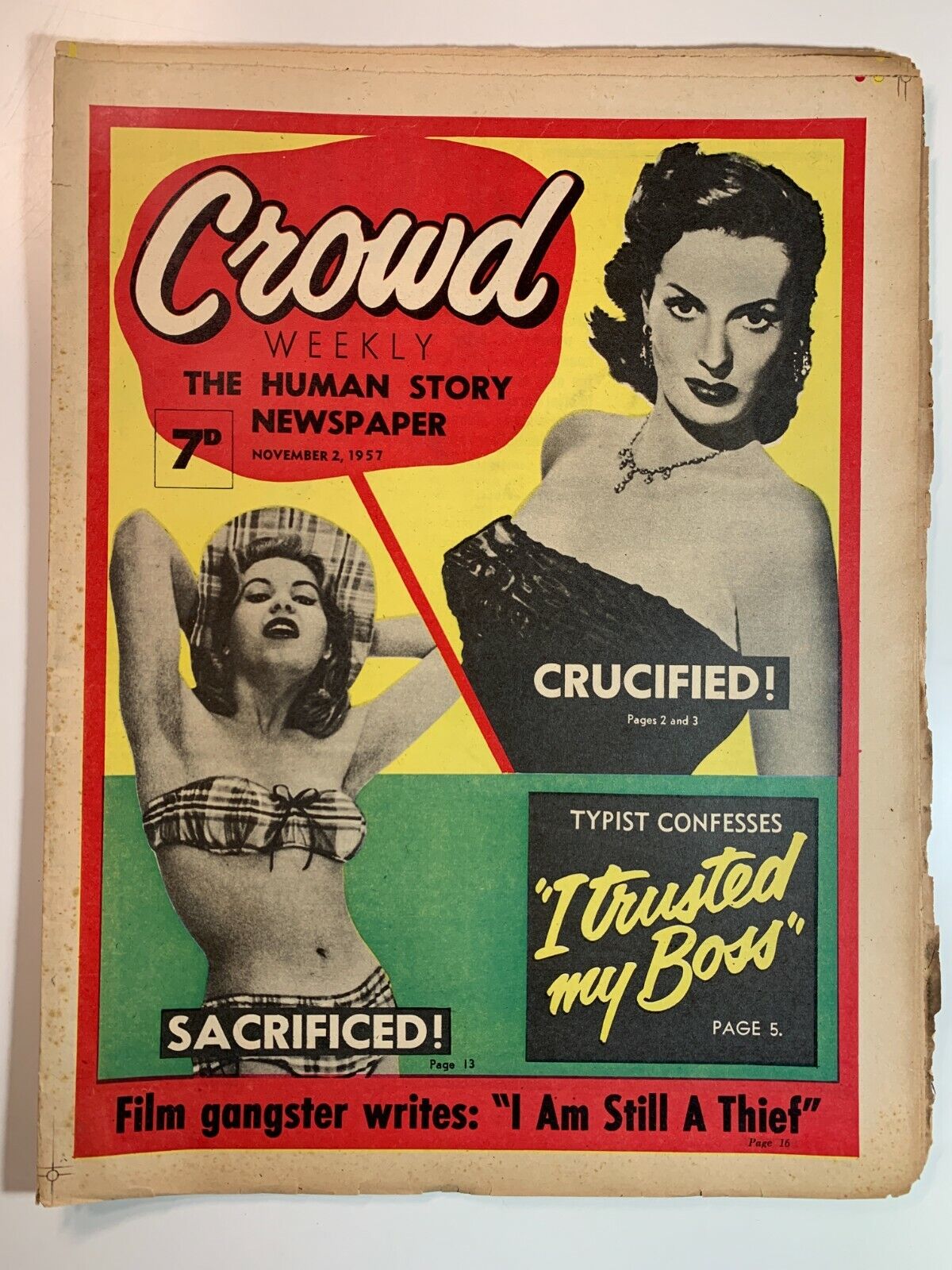 Vintage UK - Crowd Weekly - The Human Story Newspaper 2 November 1957