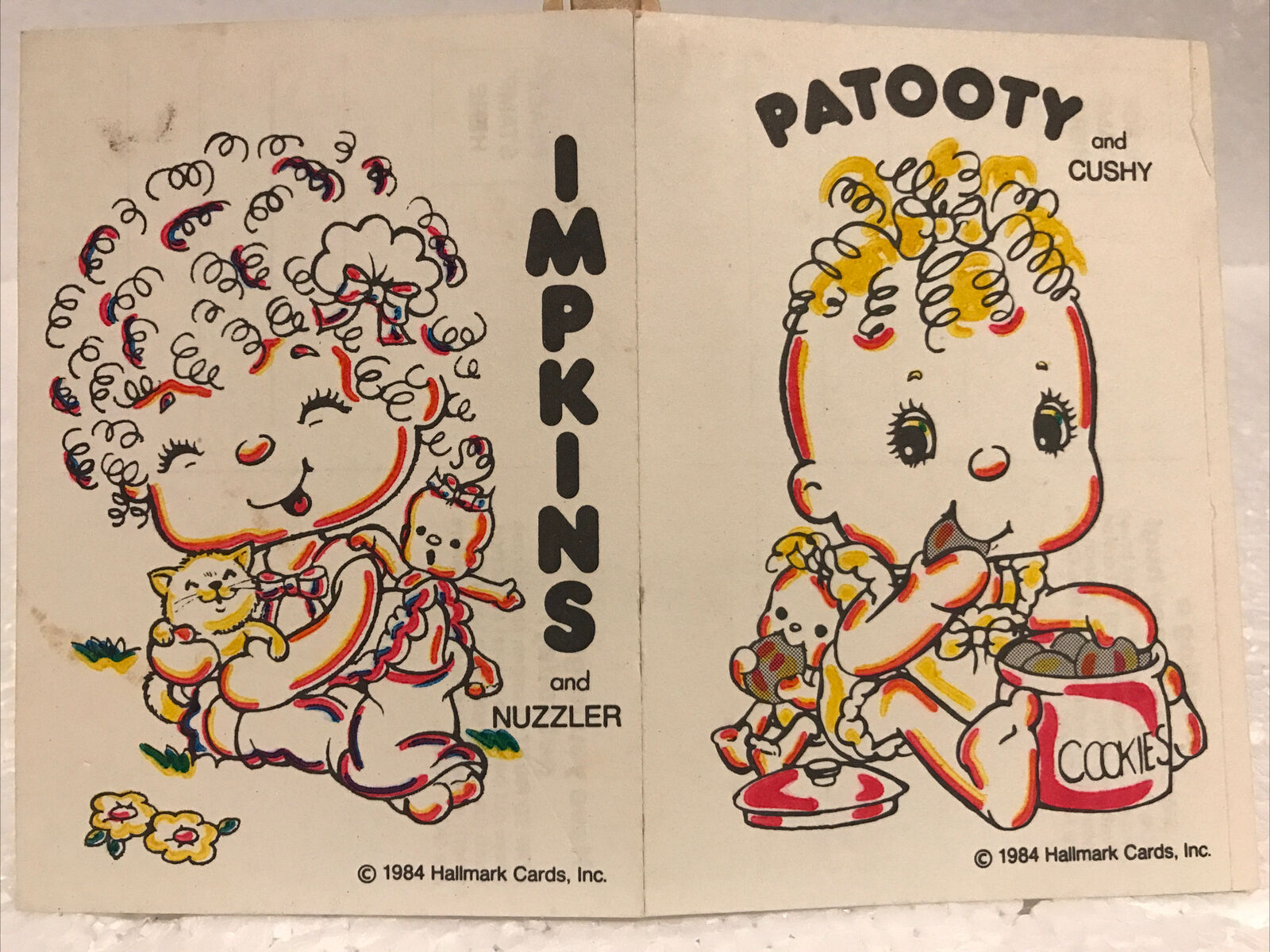 Vintage Hallmark Postcard- Impkins and Nuzzler and Patooty and Cushy c. 1984