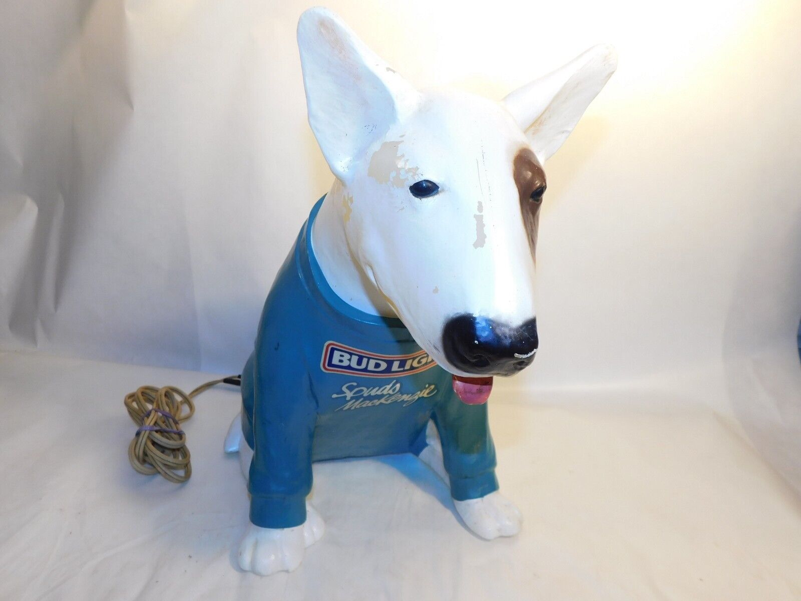 Vintage 1986 Bud Light Spuds Mackenzie Blow Mold Bar Lamp Working (replaced cord