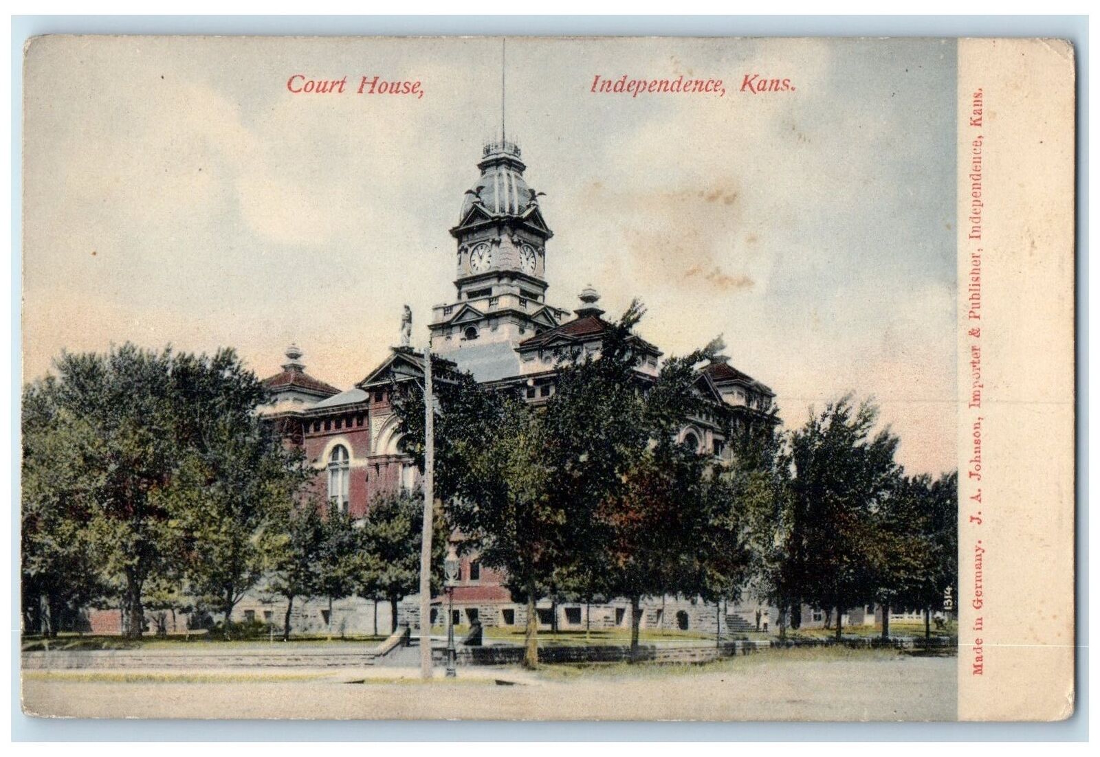 c1910's Court House Building Exterior Independence Kansas KS Unposted Postcard