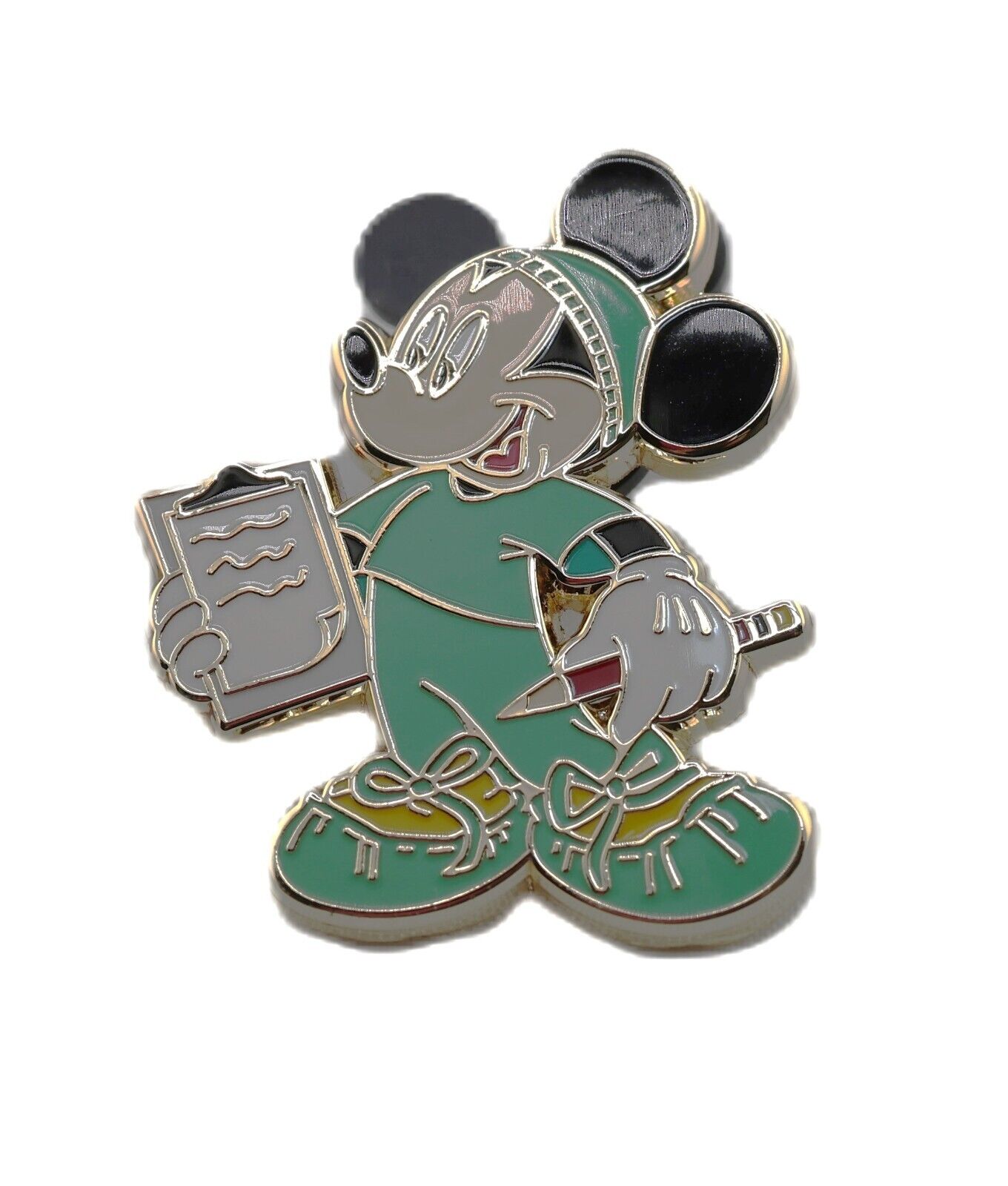 Disney Mickey Mouse as Doctor Surgeon in Green Scrubs Pin