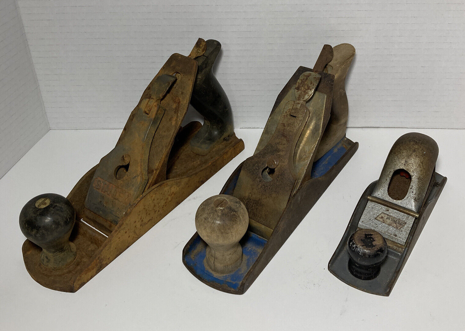 Vintage Stanley Made In USA Wood Working Plane Tools Lot of 3 for Restoration