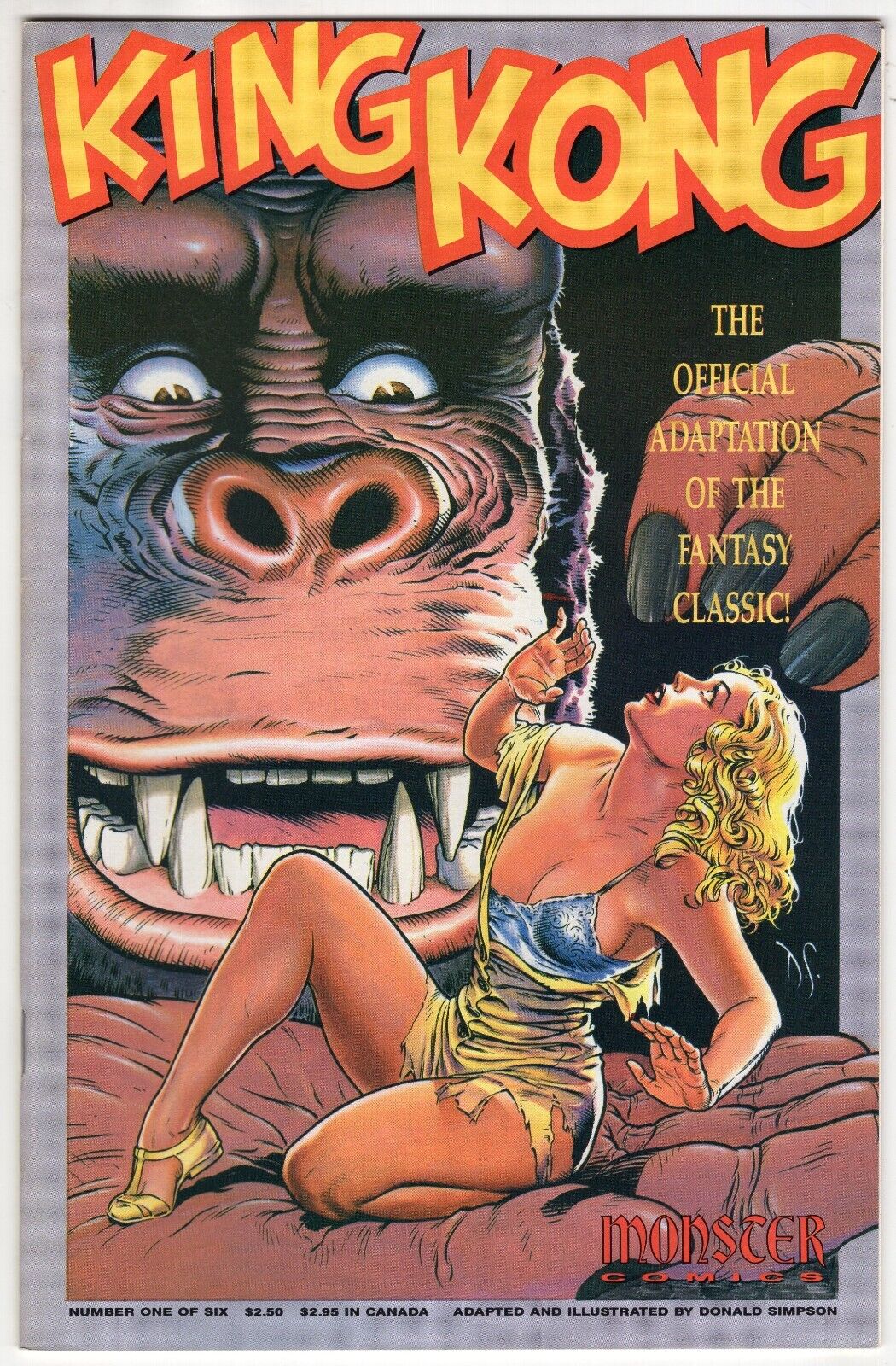 KING KONG #1 1991 Monster Comics ~ Donald Simpson DAVE STEVENS COVER High Grade