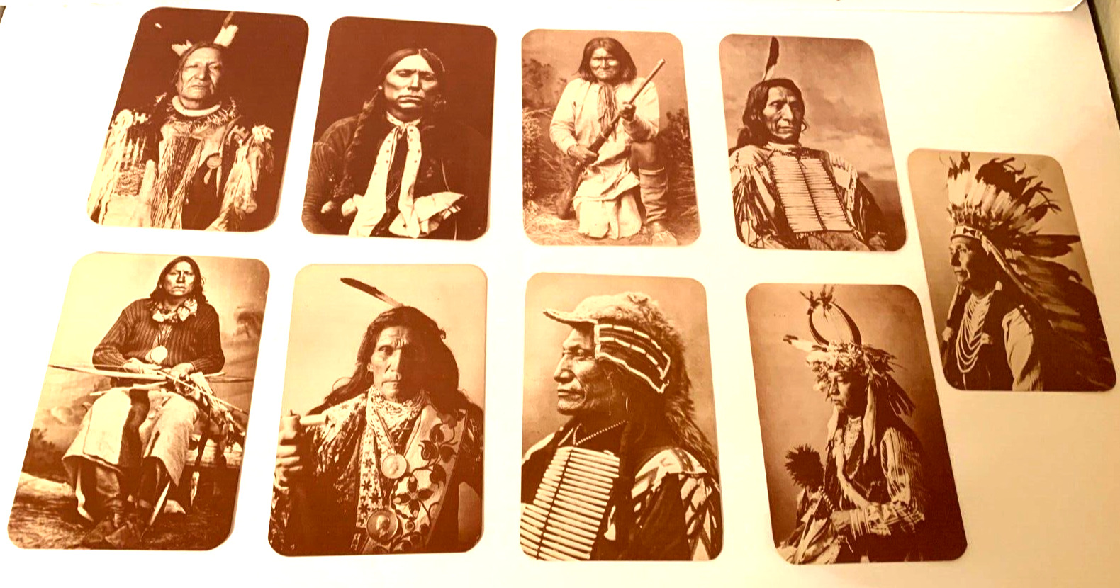 9 Vintage Old West Collectors Series Post Cards Native Americans 4\