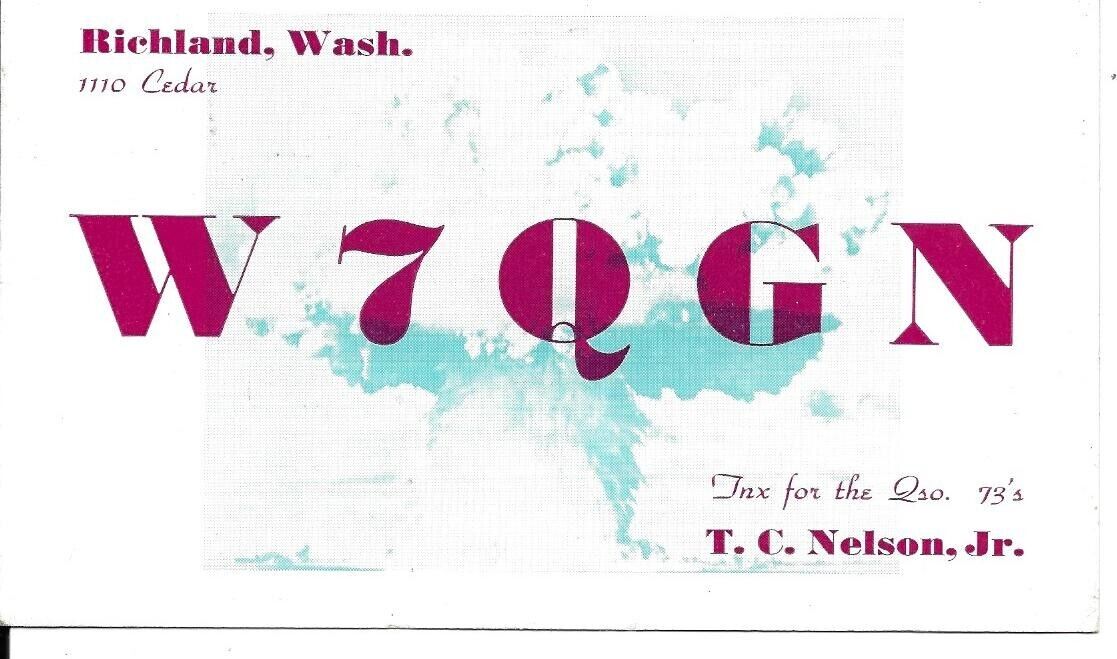 QSL   1951 Richland WA Atomic Bomb     radio card