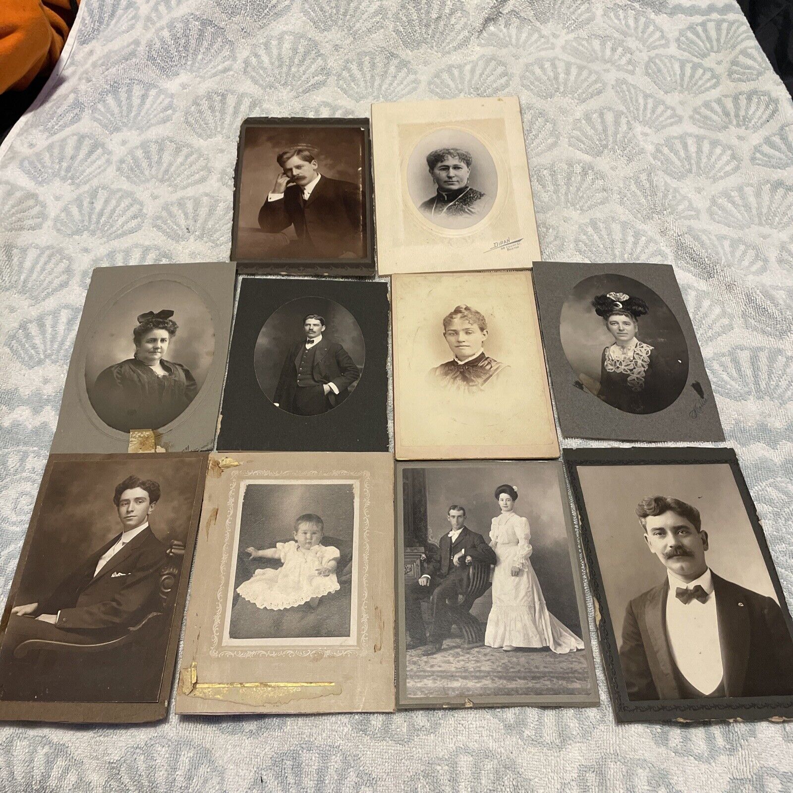 antique black and white photos lot Of 10 On Cardstock Fast 
