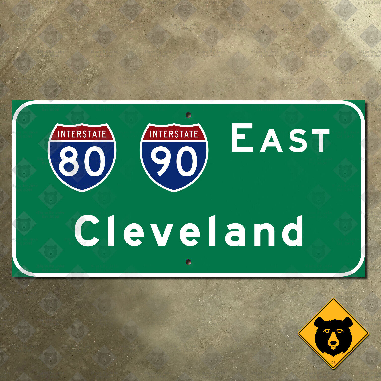 Ohio Turnpike Cleveland Interstate 80 90 east highway freeway road sign 16x8