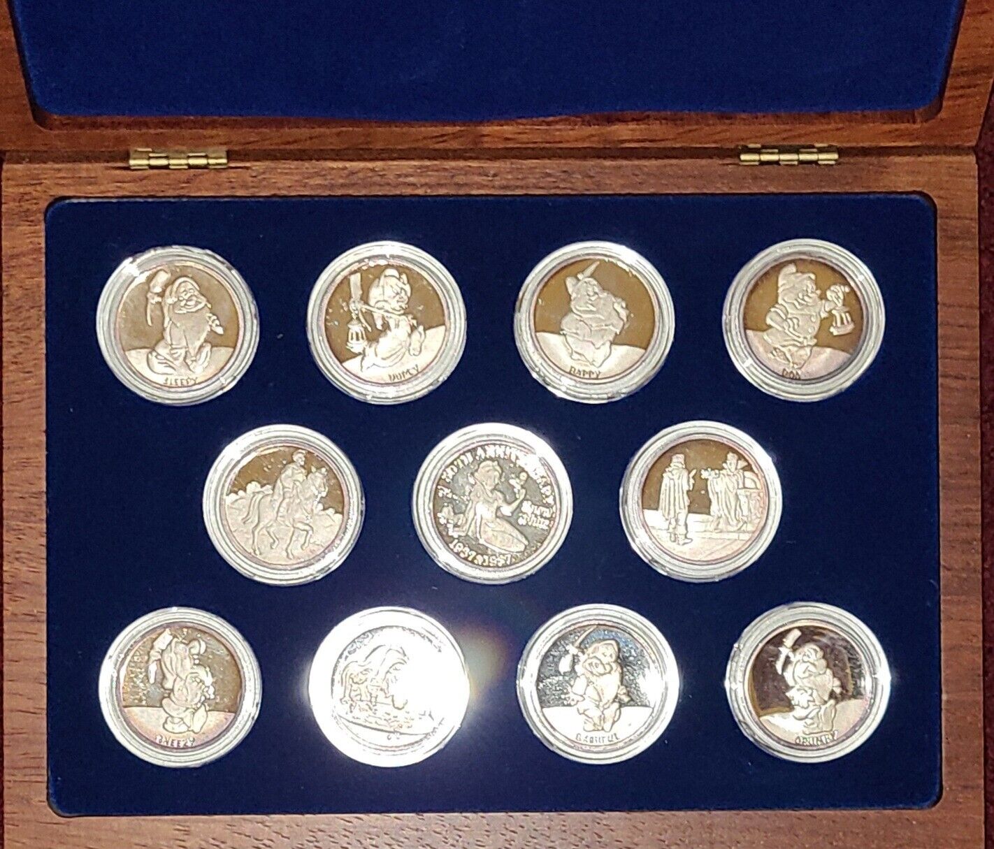 .999 Fine Silver 1987 RARE SNOW WHITE (11) Coins Complete Set 50th Anniversary 