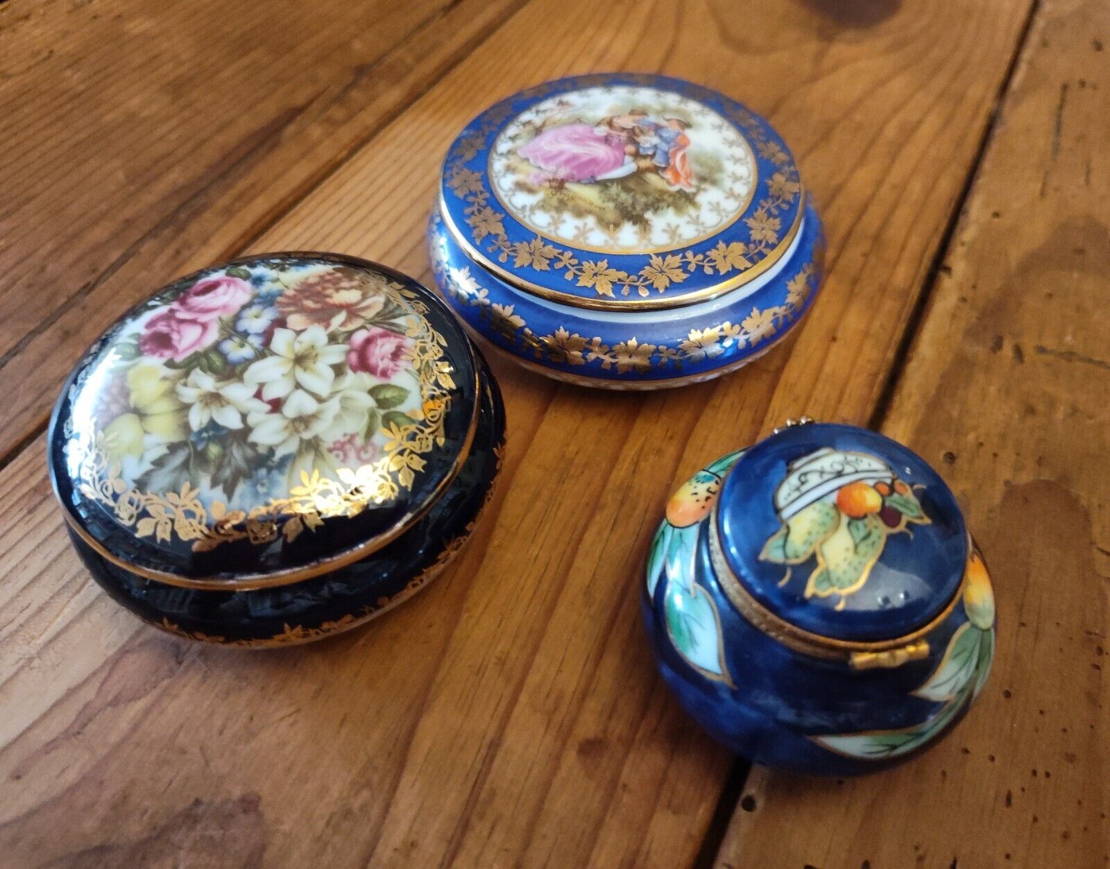 Limoges Boxes Set of 3 - French -Hand painted