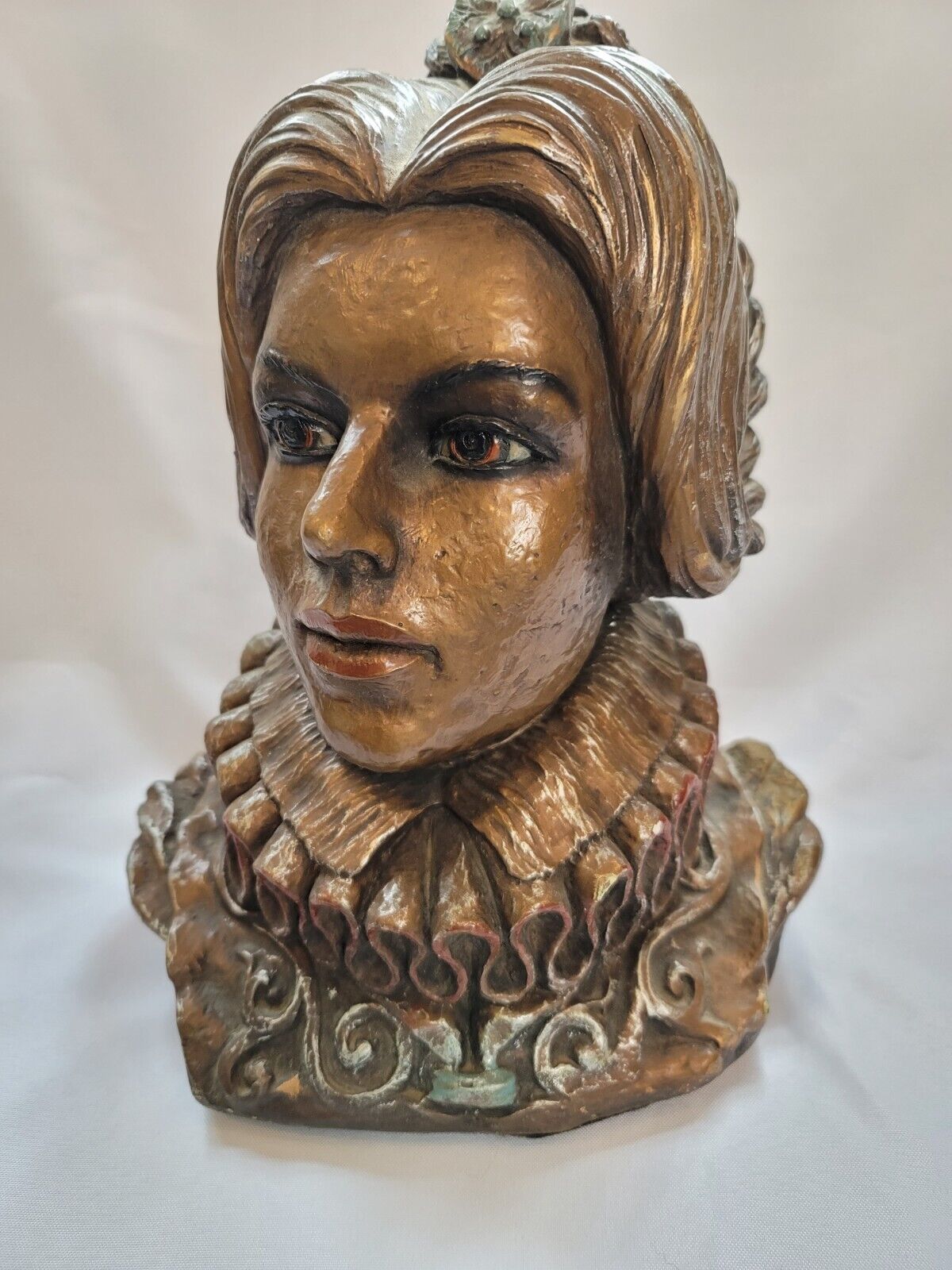 *Spanish Royal bust - Marwal chalkware in excellent cond. 8 lbs 13\