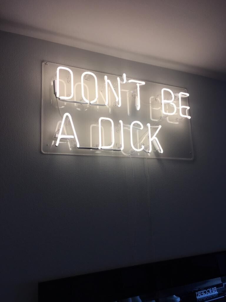 Warm White Don\'t Be A Dick Neon Sign Lamp Light Acrylic 19\