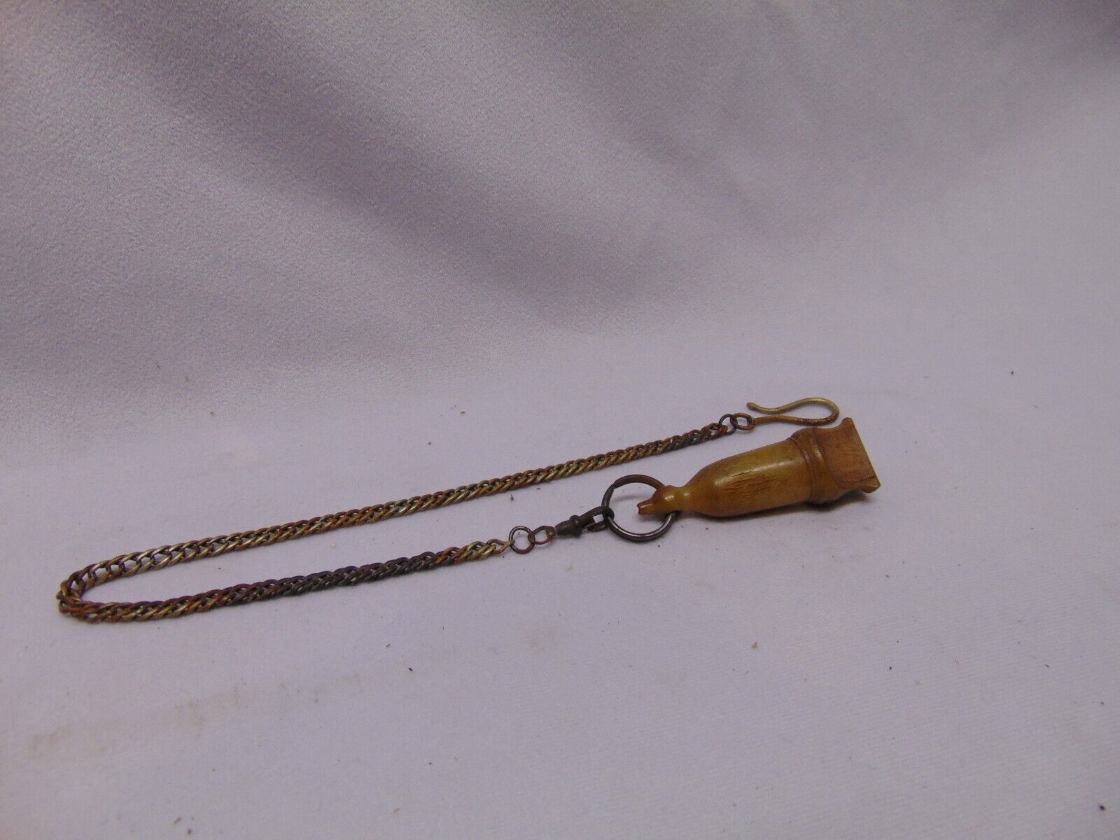 Vintage 1900's Imperial Russia heavy bakelite whistle with chain 3
