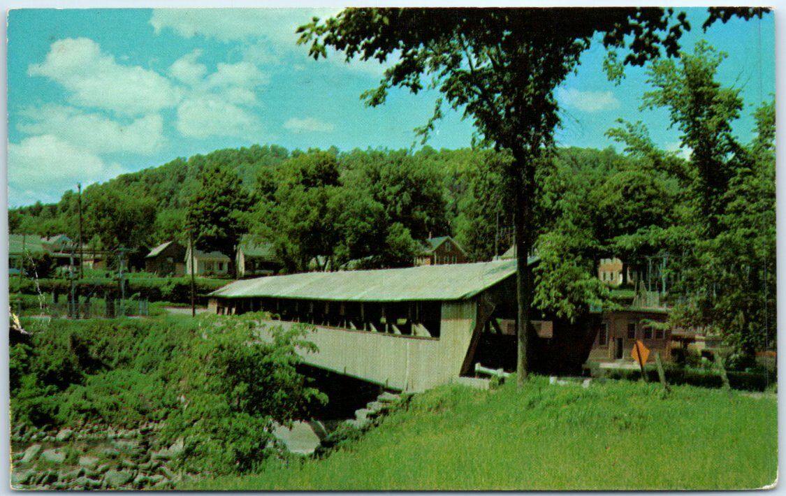 Postcard - Covered Bridge - Nature Scene - Trees