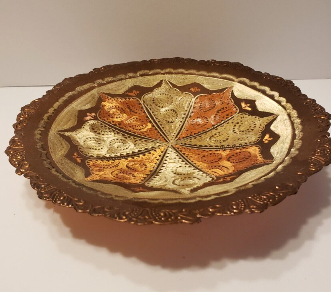 Vintage Erzincanlilar Istanbul Turkish Copper Trinket Bowl Plate Dish Etched