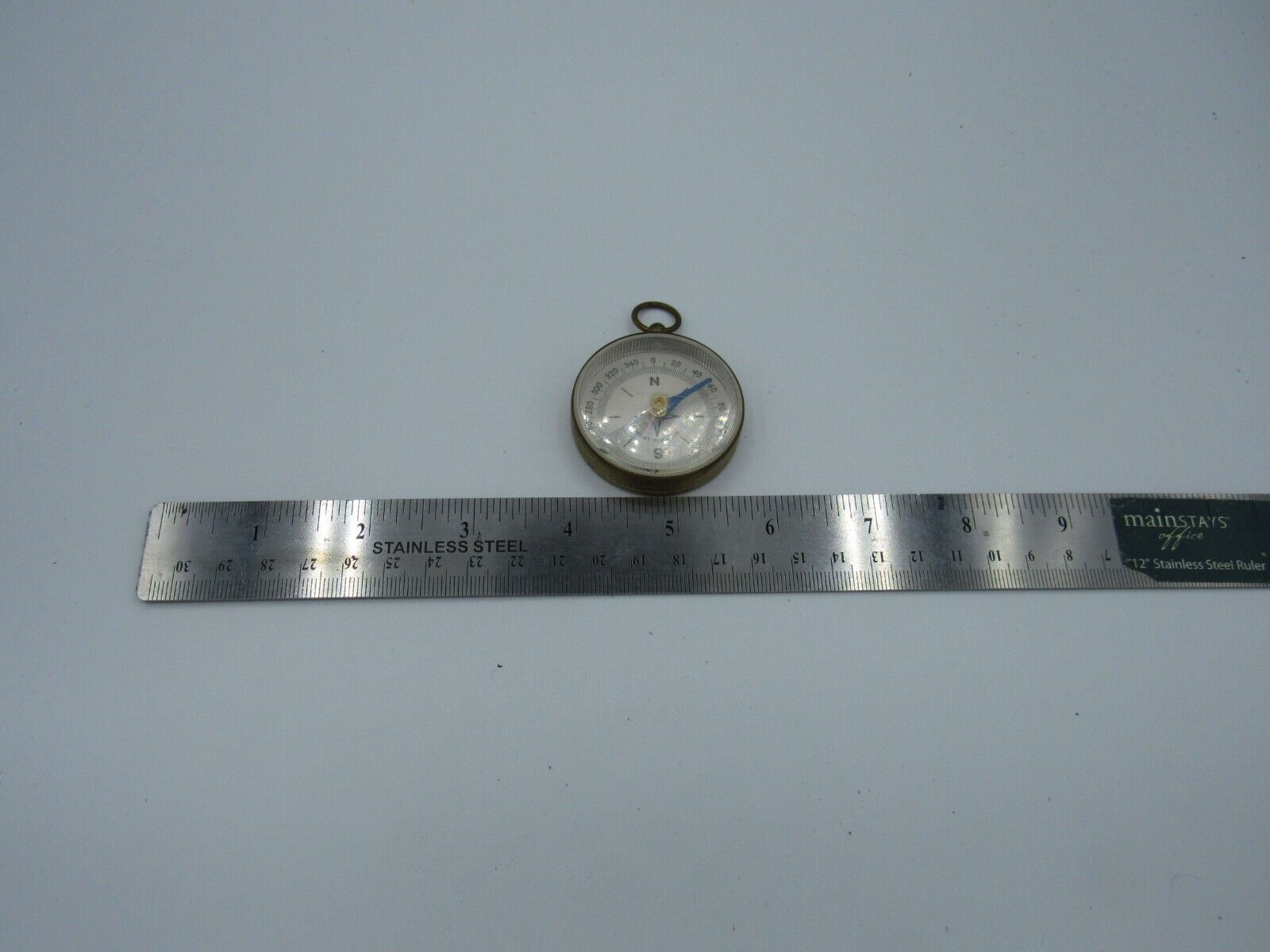 Vintage West Germany Mini Brass Pocket Compass 1.75\