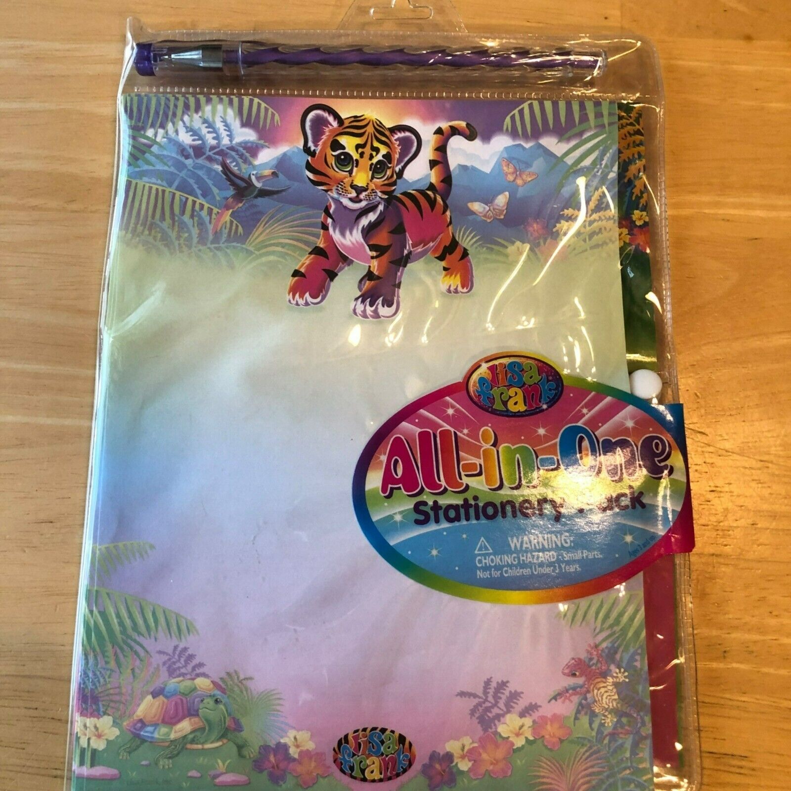Lisa Frank Vtg Tiger Cub All In One Stationery Pack UNOPENED Pouch 8 Stationary