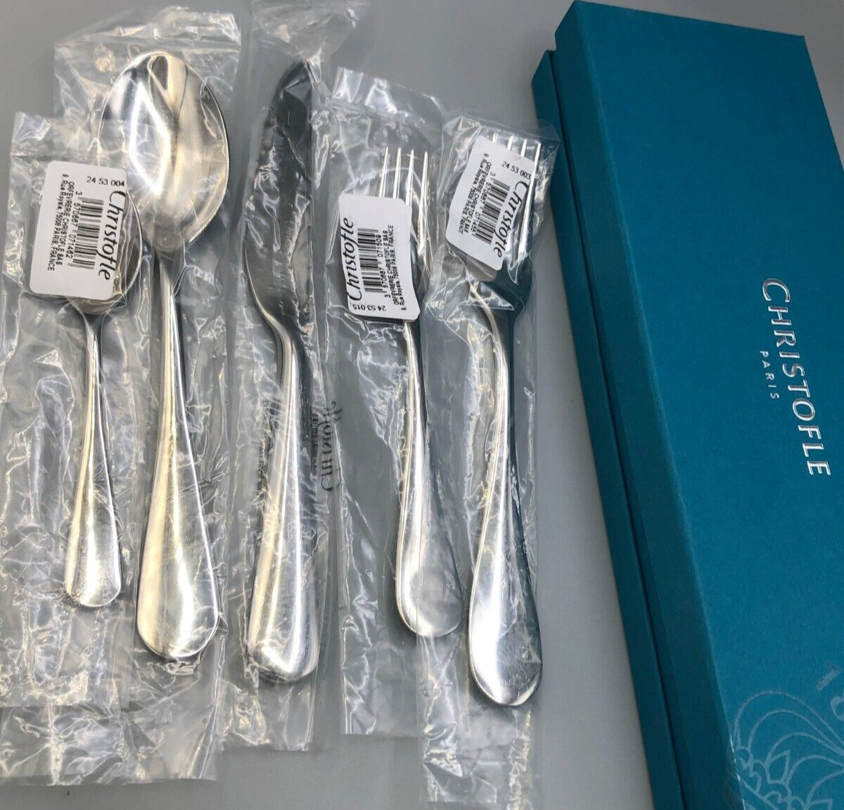 Origine by Christofle France Stainless 5 piece Place Setting, New in Box