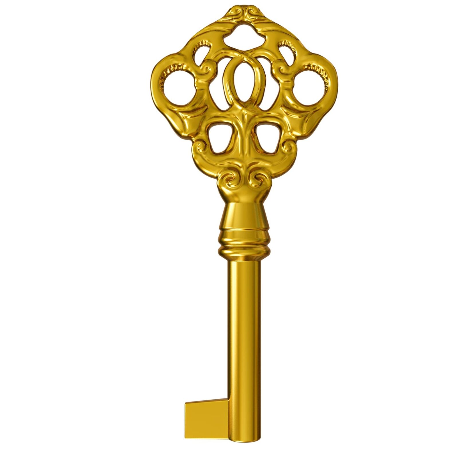 KY-9HAB Solid Brass Hand Aged Fancy Skeleton Key