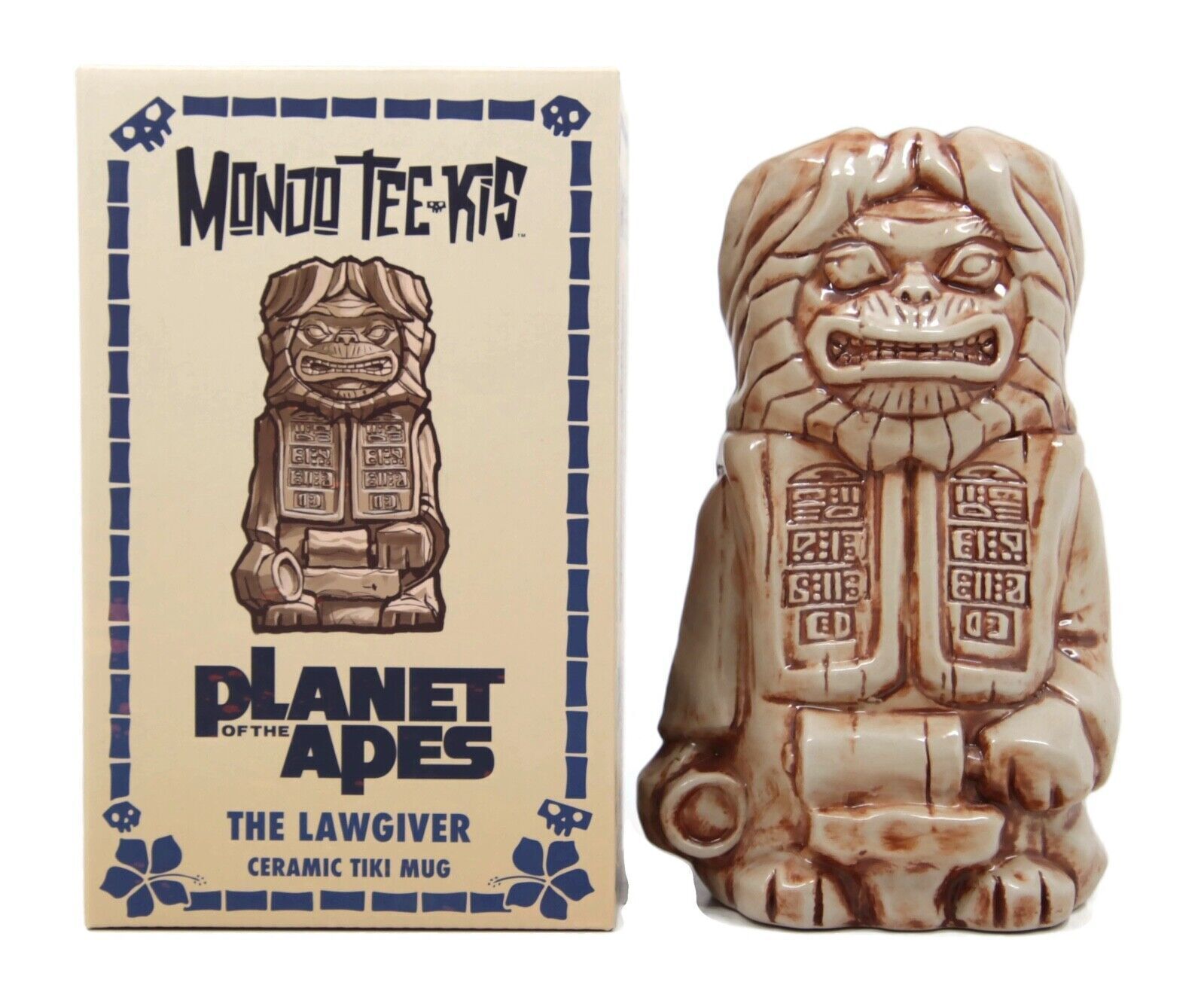 2018 Planet of the Apes MONDO Tee-Kis The Lawgiver Tiki Mug - Bone Lt Brown Wash