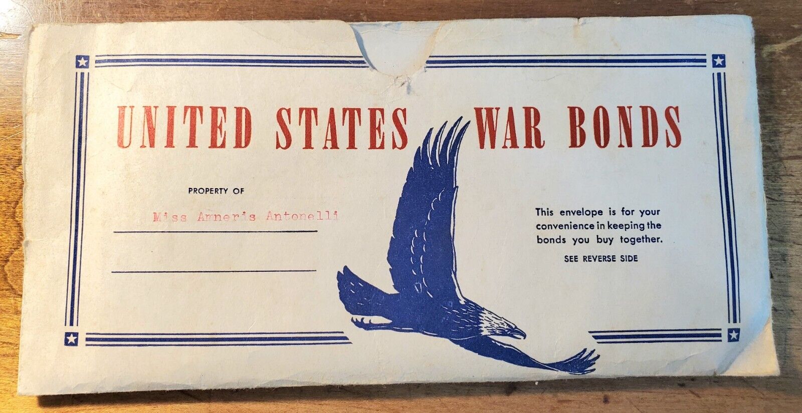 1940\'s World War II United States Government War Bonds Envelope