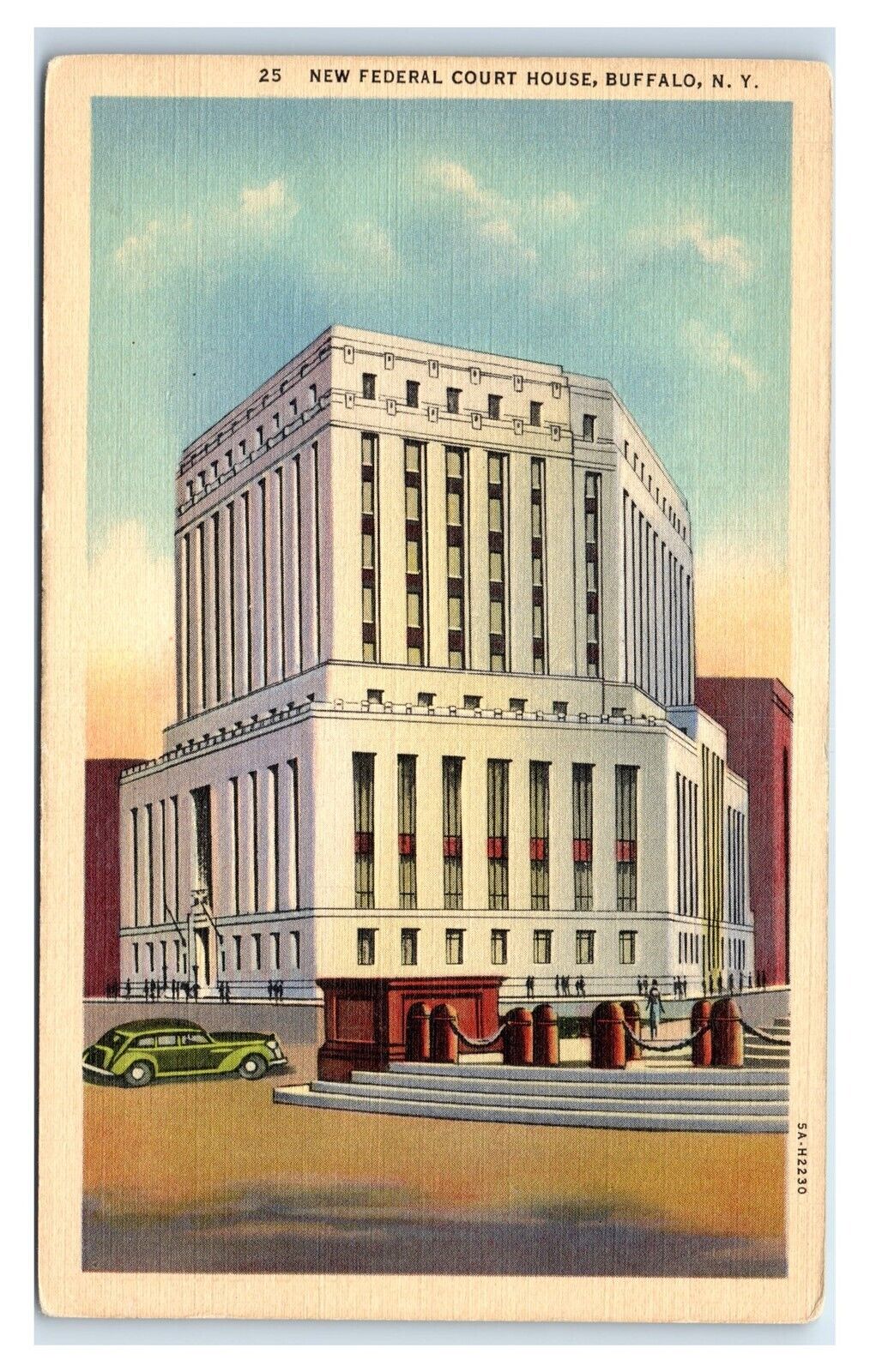 Postcard New Federal Court House, Buffalo NY linen Y71