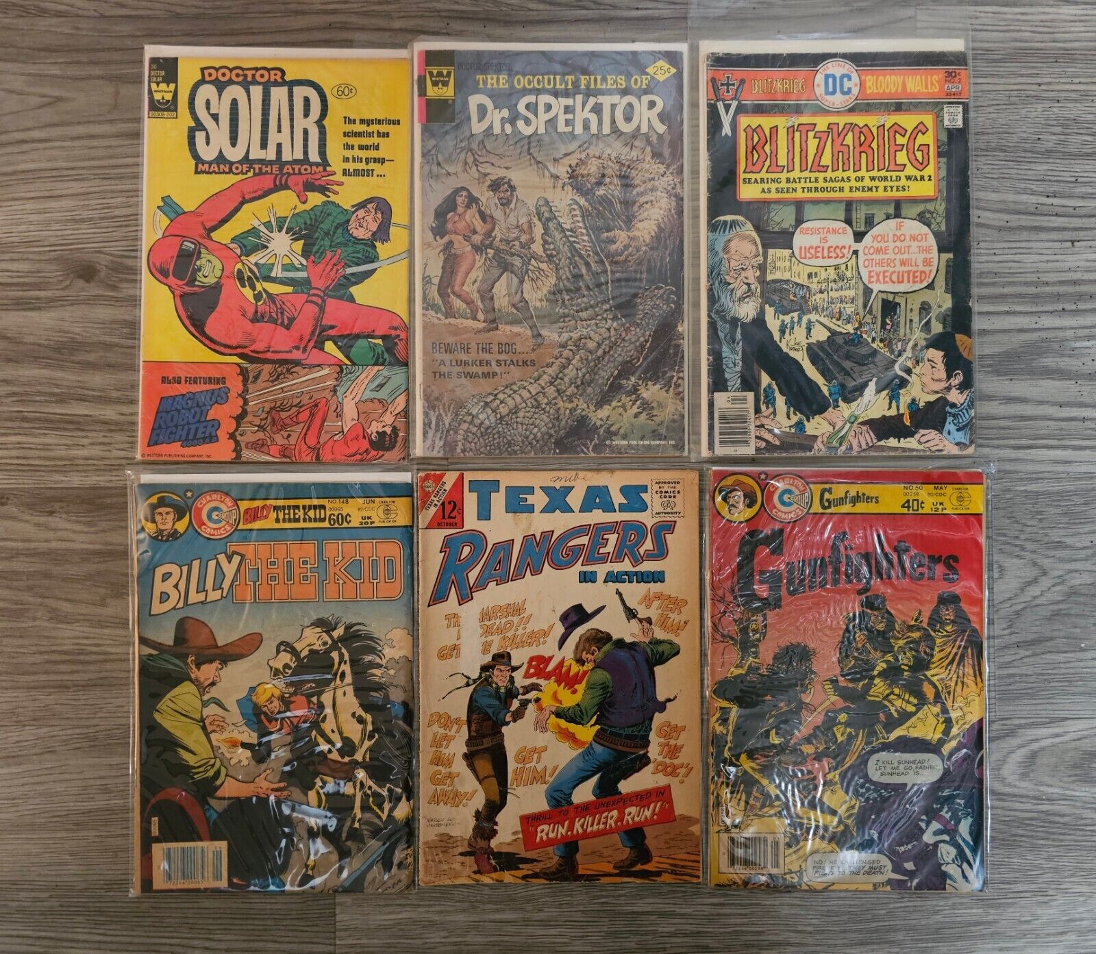 Lot Of 6 Vintage Comics - Whitman Charlton & DC Comics. Western Sci-Fi War GD-VF