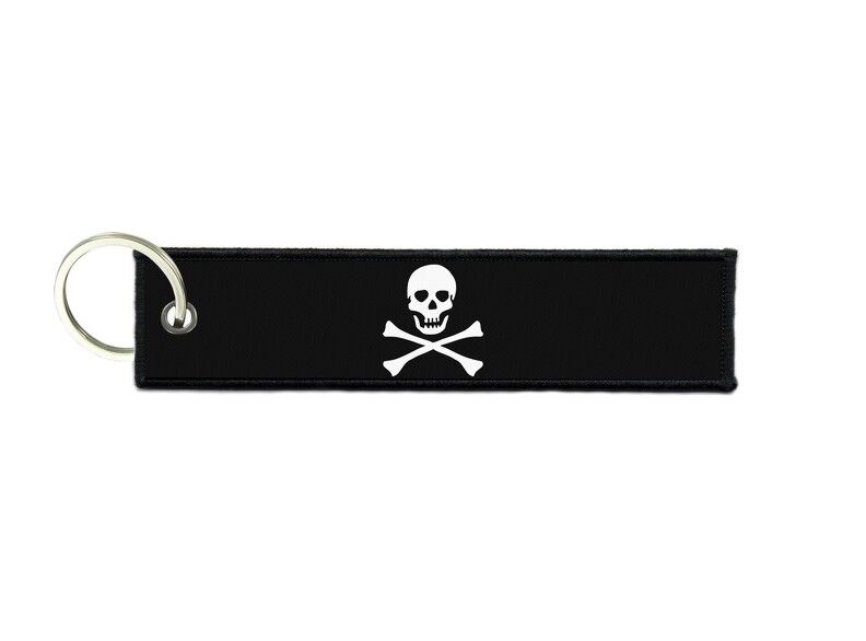Keychain key ring tags fabric motorcycles car biker cute flag pirate skull
