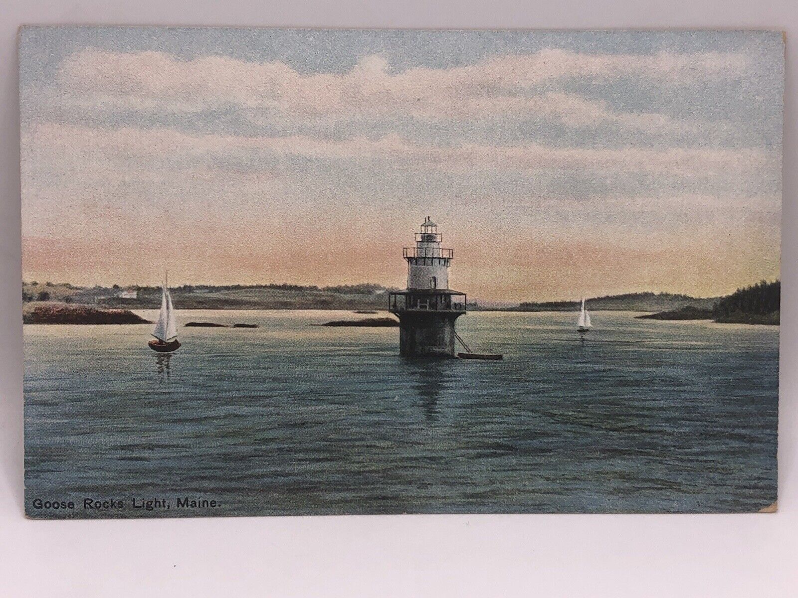 Postcard Goose Rocks Lighthouse Kennebunkport Maine Unposted
