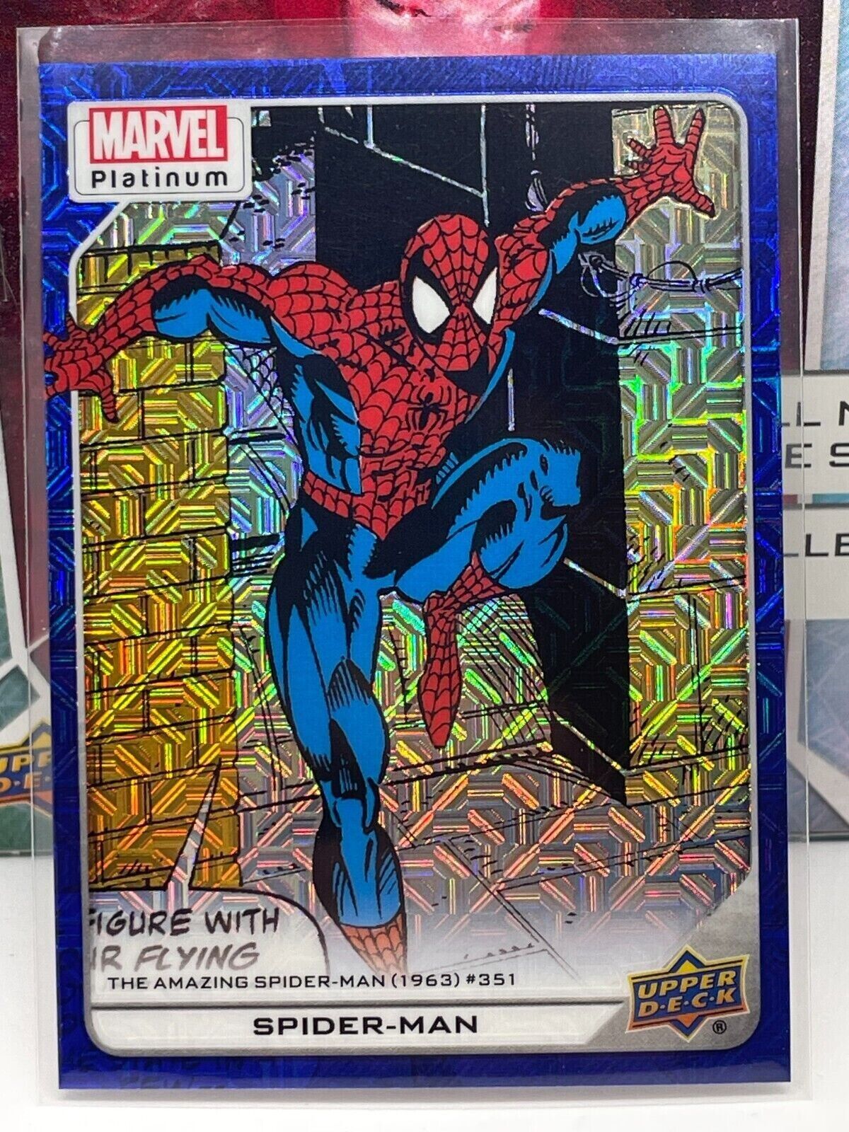 2023 Upper Deck Marvel Platinum Spider-Man Blue Traxx Foil Parallel #295/499