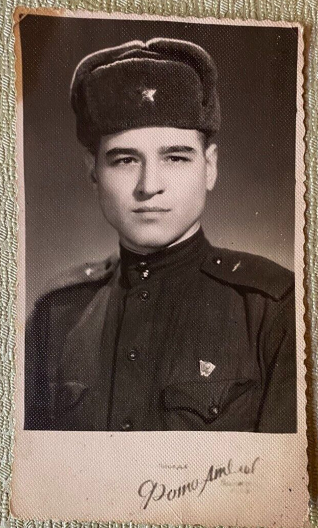 Portrait of 1962. Military.Handsome guy in uniform. Vintage photo of the USSR  