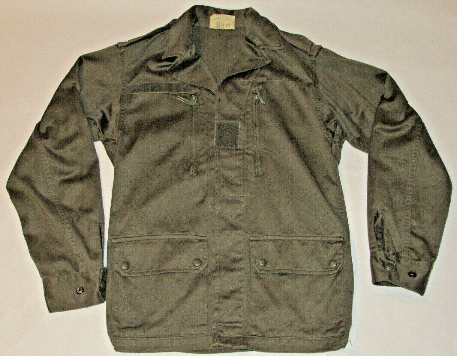 VINTAGE FRENCH LIGHTWEIGHT MILITARY JACKET 4 POCKETS BUTTON FRONT EPAULETS S