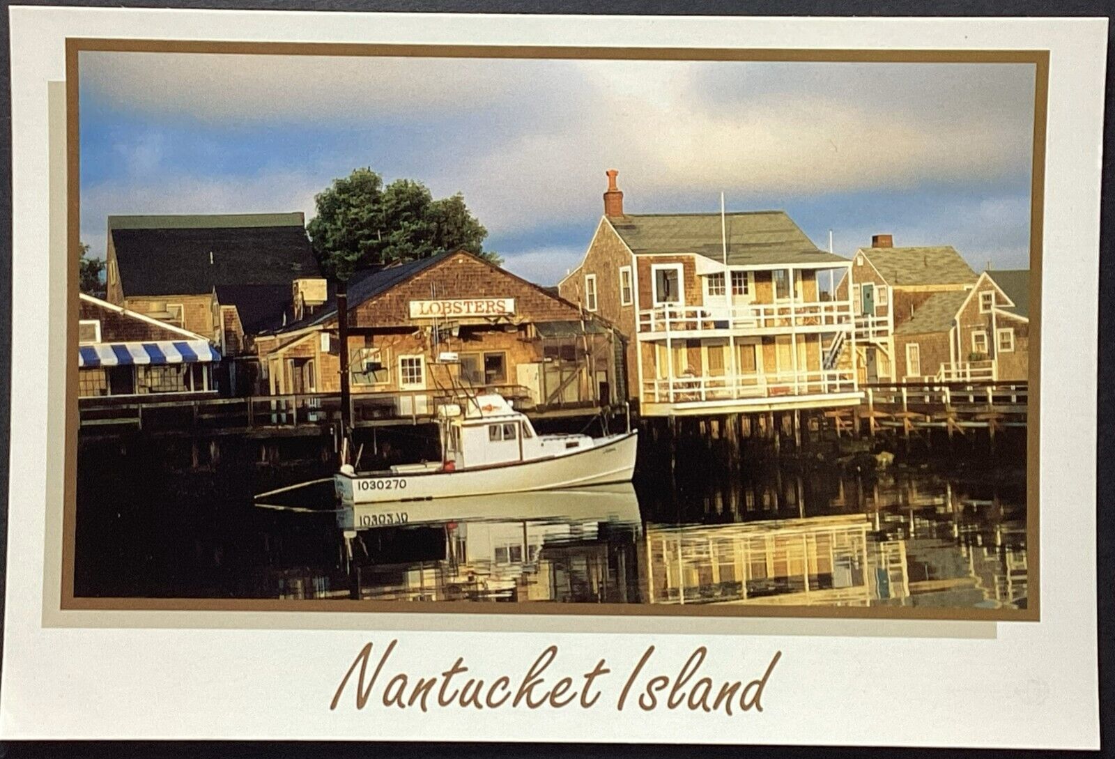 Nantucket Island Massachusetts Boat Harbor Postcard Unposted