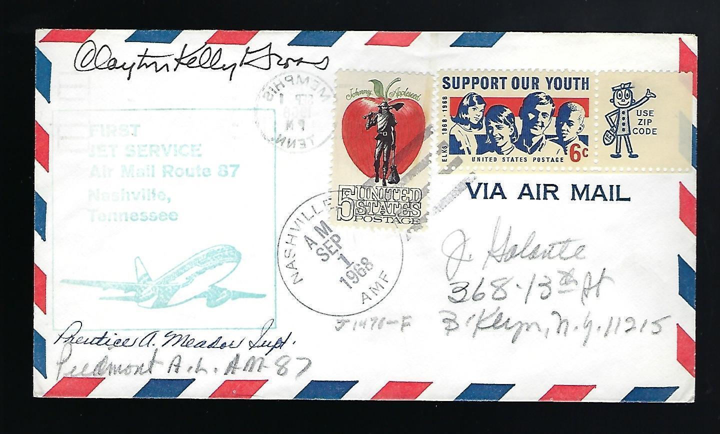 Clayton Kelly Gross autographed postal cover WWII Ace 6 Victories