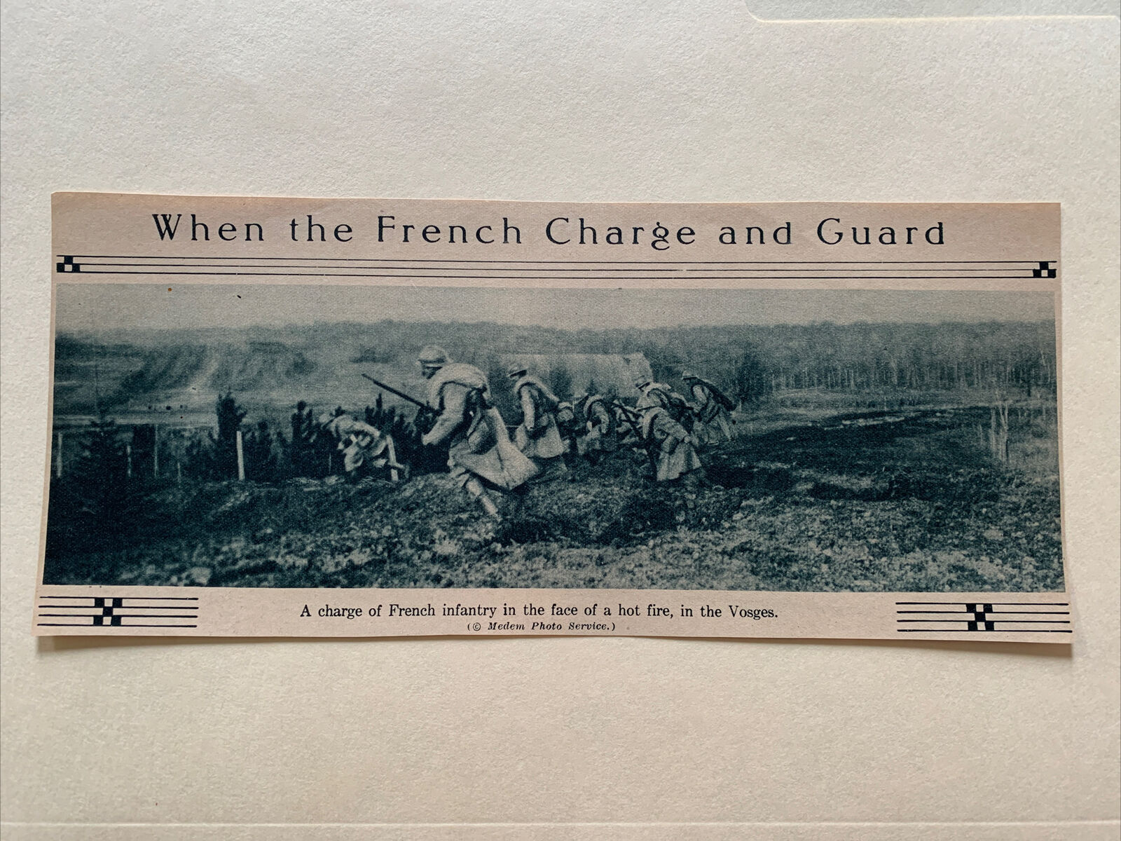 French Infantry Charge Vosges Mountains France 1916 World War 1 WW1 10X4 Picture
