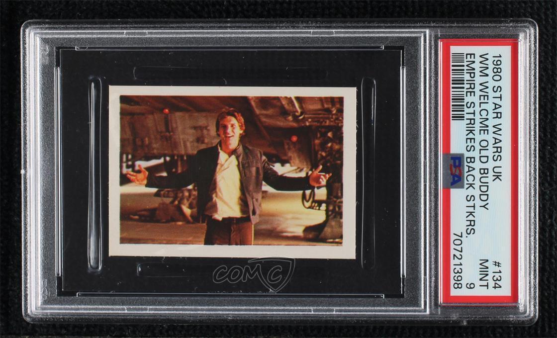 1980 FKS Star Wars: The Empire Strikes Back Stickers Han Solo PSA 9 MINT 02ro