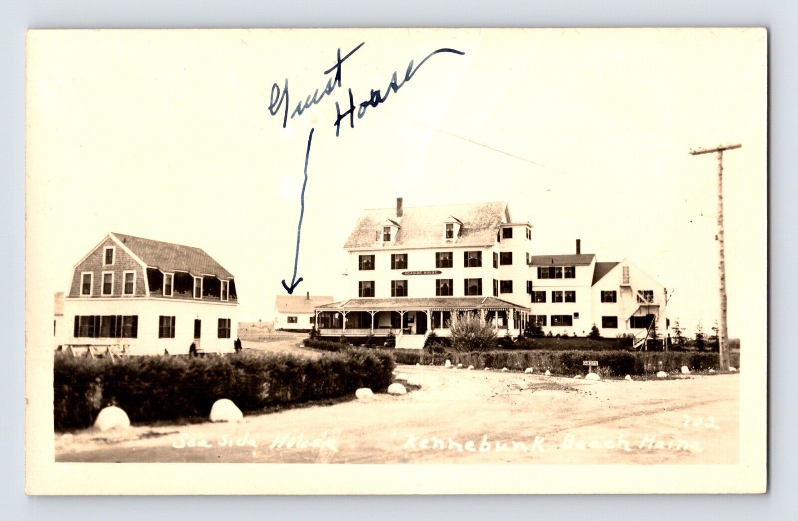 Postcard RPPC Maine Kennebunk Beach ME Sea Side House 1940s Unposted