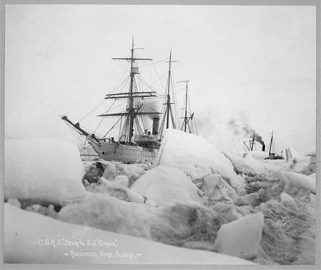 USRC BEAR,SS CORWIN,Ships,Nome,Alaska,AK,Icebergs,1900-1927,Roadstead