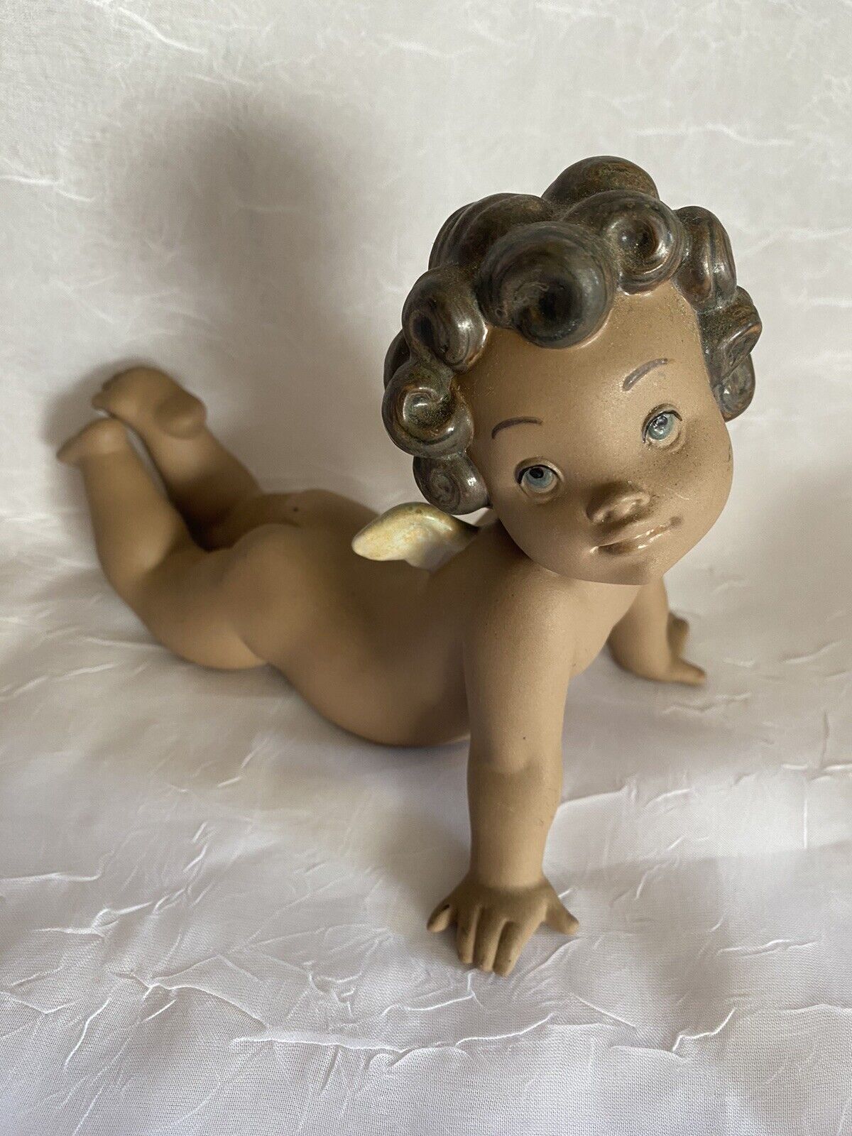 Lladro Vintage 2001 WINGED TENDERNESS Cherub Angel Porcelain Figurine Retired
