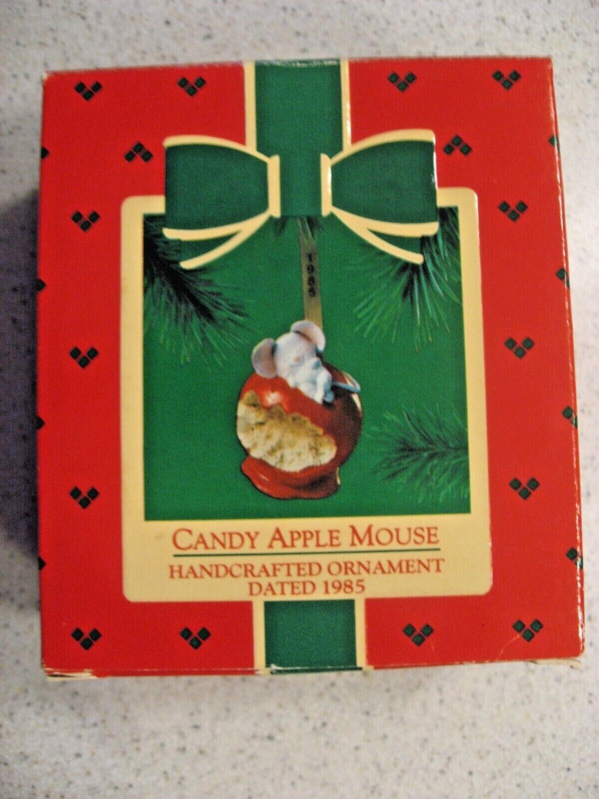 Vintage Hallmark Keepsake Ornament Candy Apple Mouse Christmas Ornament 1985